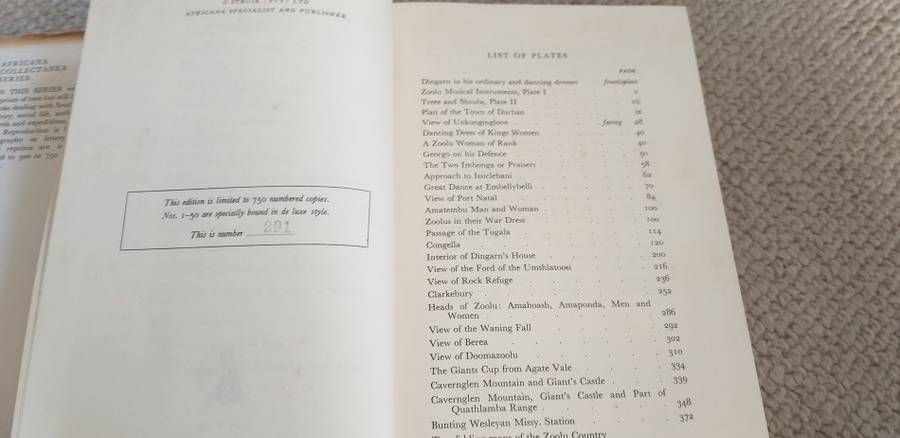 VERY SCARCE AFRICANA-LIMITED EDITION NUMBER 291/750-READ BELOW